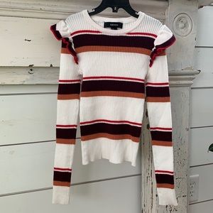 Juniors Forever 21 Cozy Striped Sweater Stretchy